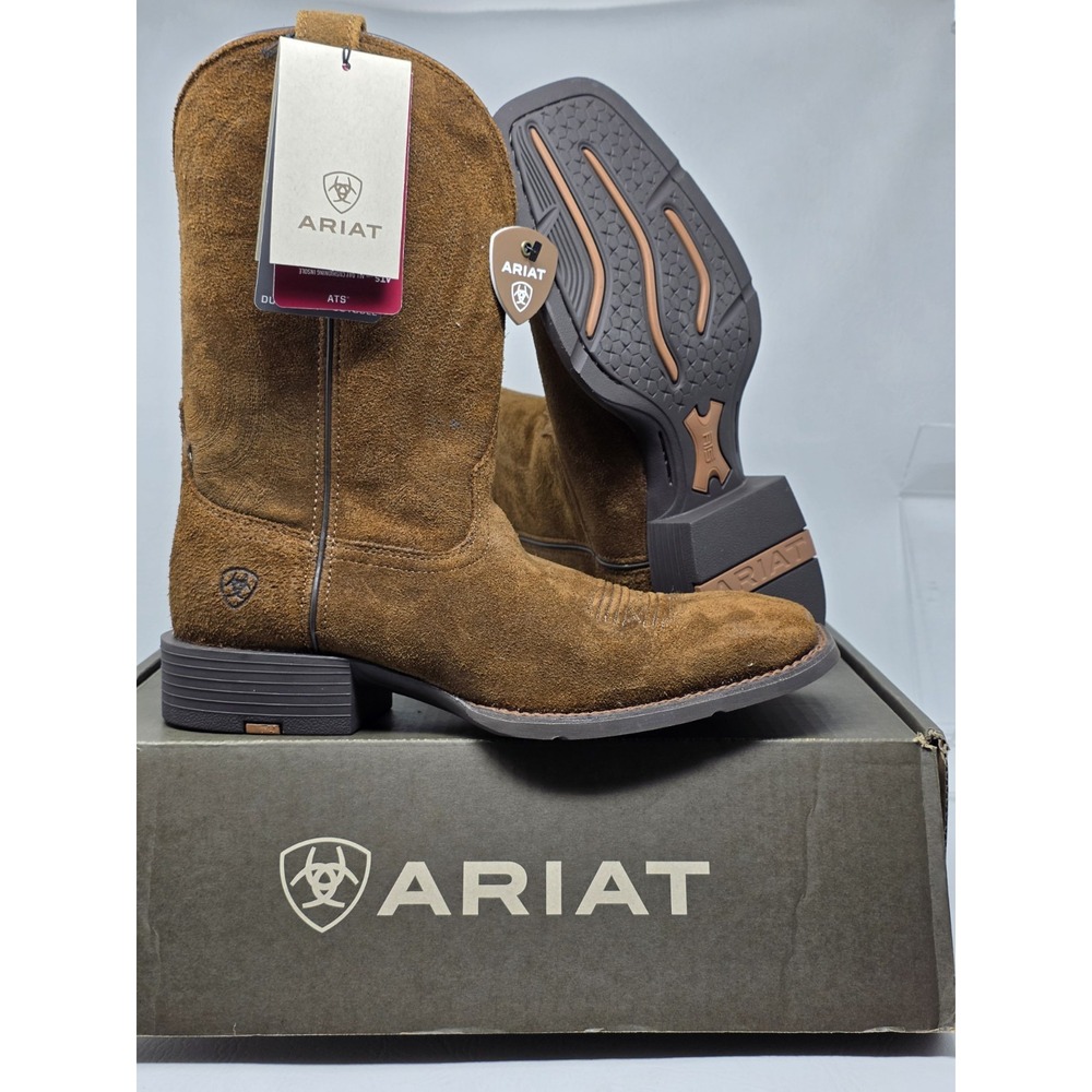 Ariat Sport Big Country Mens Western Boots Brown Roughout US Sz 7.5 10064001 New